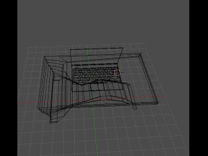 desk and laptop 3D Model