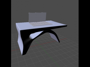 desk and laptop 3D Model