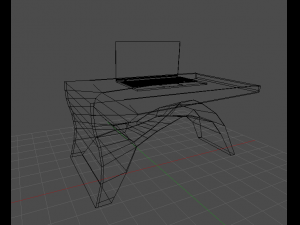desk and laptop 3D Model