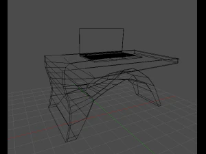 desk and laptop 3D Model