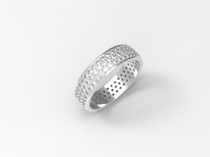 ring with stone settings 3D Model