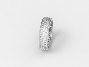 ring with stone settings Modelo 3D
