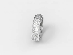 ring with stone settings 3D Model