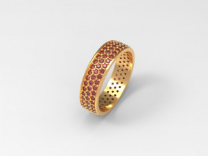 ring with stone settings Modelo 3D