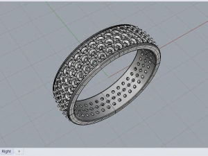 ring with stone settings 3D Model