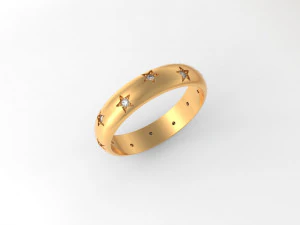 pierścionek z gwiazdami Model 3D