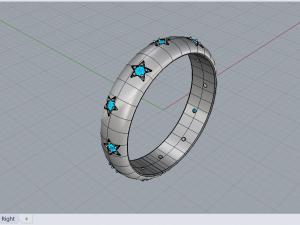 ring with stars 3D Модель