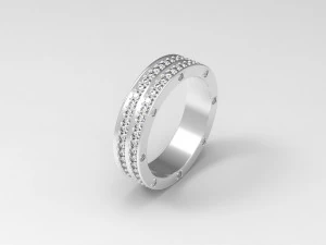 anel com configura&ccedil;&otilde;es de pedra Modelo 3D