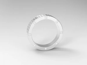 ring with stone settings 3D Model