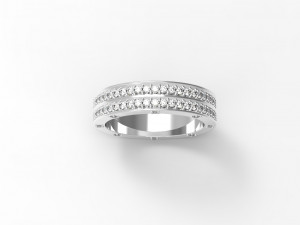 ring with stone settings 3D 模型