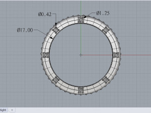 ring with stone settings 3D 模型