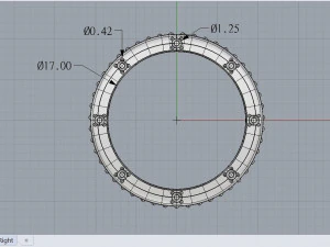 ring with stone settings 3D Model