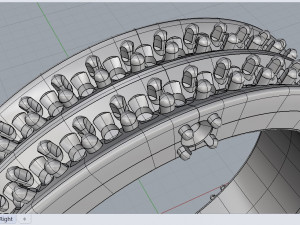 ring with stone settings 3D 模型