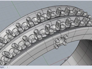 ring with stone settings 3D Model