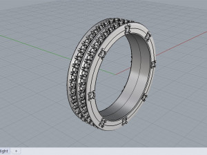 ring with stone settings 3D 模型