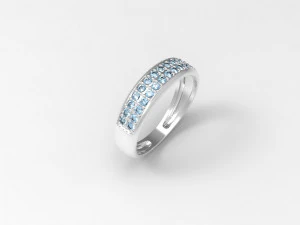 pierścionek z oprawą kamieni Model 3D