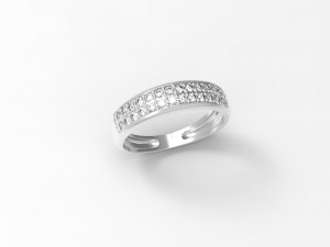 ring with stones settings Modelo 3D
