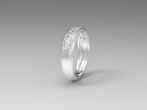 ring with stones settings 3D Model