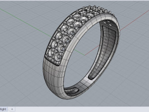 ring with stones settings Modelo 3D