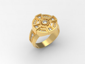 cross ring with stones 3D Model
