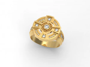 cross ring with stones 3D Model