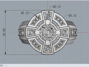 cross ring with stones 3D Model