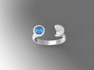 crescent ring 3D Model