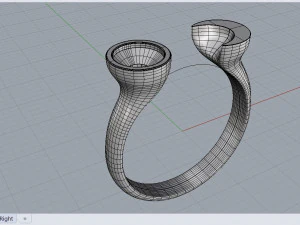 crescent ring 3D Model