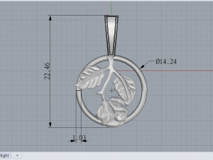 pendant rose Modelo 3D