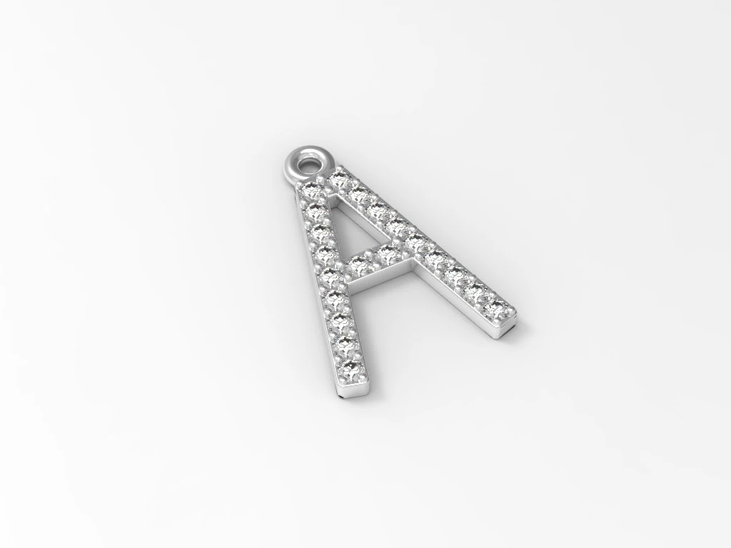 pendant with the letter a 3D Model .c4d .max .obj .3ds .fbx .stl .blend 