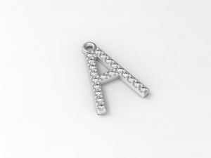 pendant with the letter a 3D Model