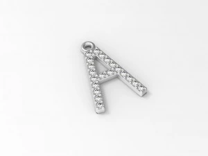 wisiorek z literą a Model 3D