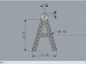pendant with the letter a Model 3D