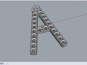 pendant with the letter a Model 3D