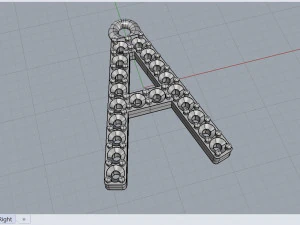 pendant with the letter a 3D Model