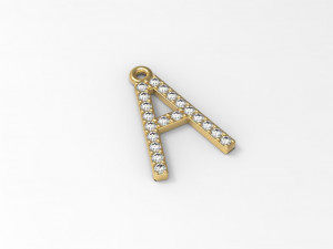pendant with the letter a Model 3D
