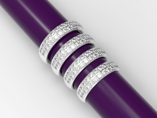 set of 4 rings 3D 模型 .c4d .max .obj .3ds .fbx .stl .blend 