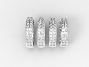 set of 4 rings 3D 模型