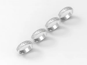 set of 4 rings 3D Model
