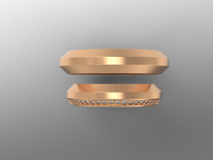 wedding faceted rings Modello 3D