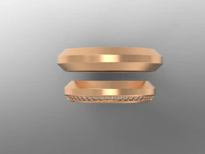 wedding faceted rings 3D Model