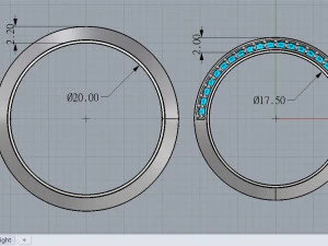 wedding faceted rings 3D Model