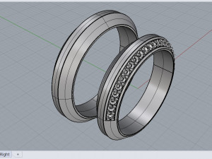 wedding faceted rings Modello 3D
