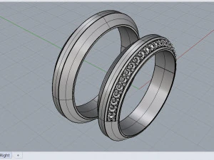 wedding faceted rings 3D Model