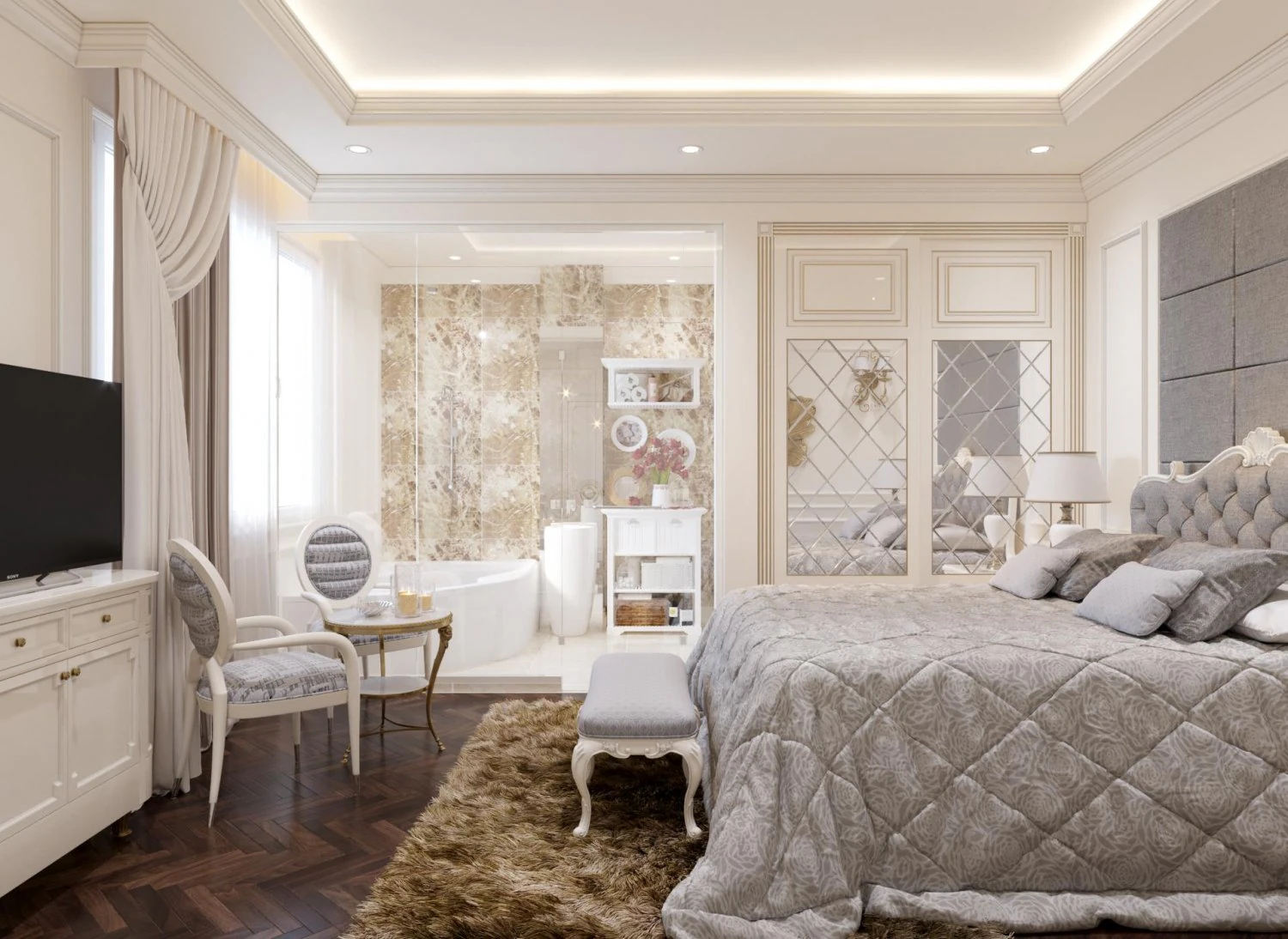 bedroom classical 3D Model .c4d .max .obj .3ds .fbx .stl .blend 