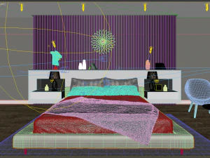 अपार्टमेंट बेडरूम आधुनिक 3D मॉडल