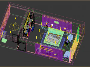 अपार्टमेंट बेडरूम आधुनिक 3D मॉडल