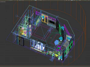 현대 침실 3D 모델