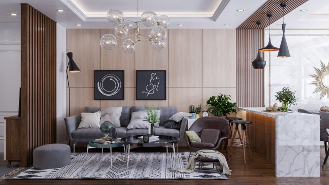 apartment livingroom modern 3D Model .c4d .max .obj .3ds .fbx .stl .blend 
