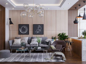 अपार्टमेंट लिविंग रूम आधुनिक 3D मॉडल